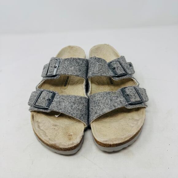 Birkenstock Arizona Wool Felt Gray Double Strap Sandals Size 41 EU 10 US - Picture 3 of 10
